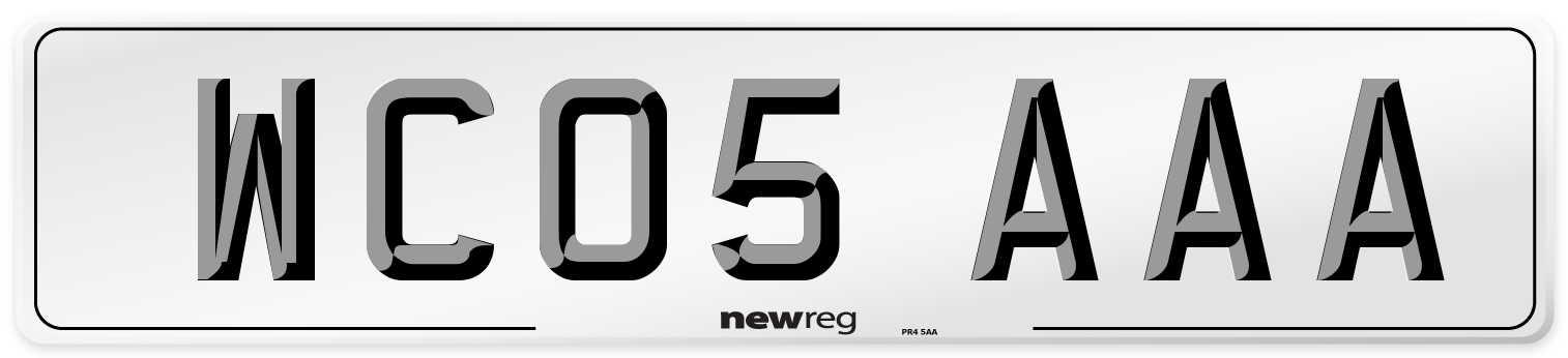 WC05 AAA Number Plate from New Reg